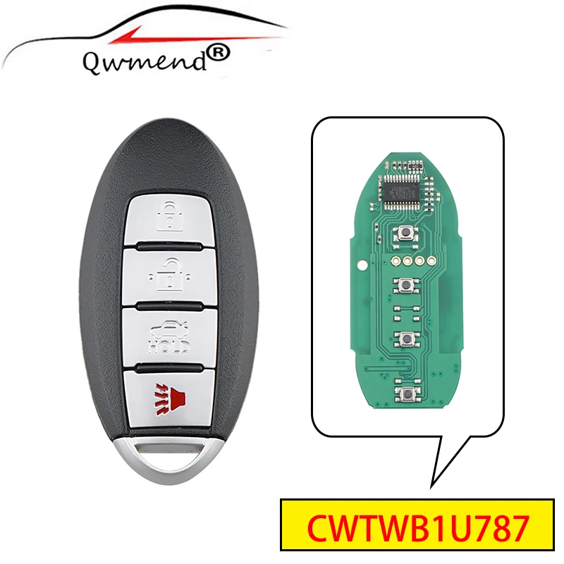 

QWMEND CWTWB1U787 4 Buttons Car Remote Key for Nissan Armada 2017-2018 for Infiniti Q70 M56 M37 M35 Samrt Car Key TWB1U796