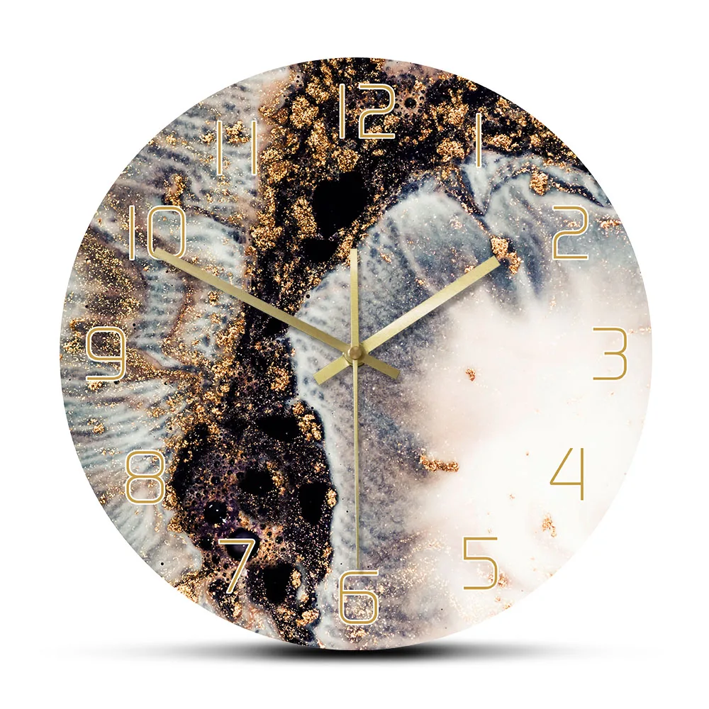 Stunning Marble Glitter Wall Clock