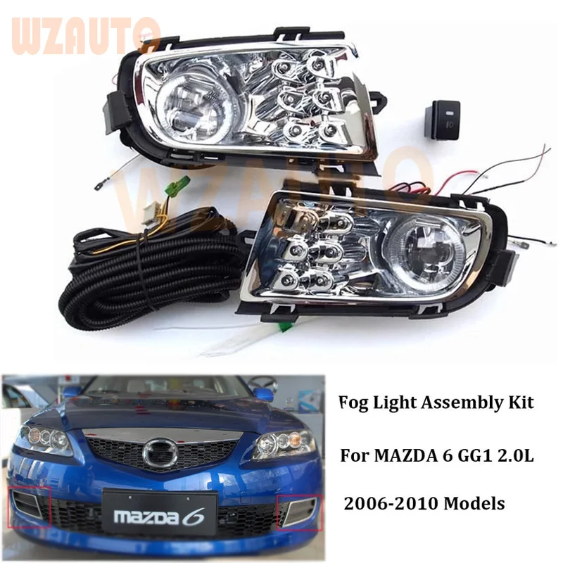 Refit Upgrade Front Bumper LED Fog Light Fog Lamp Assembly Daytime Running Light Harness Kit For Mazda 6 M6 GG1 2006 07 08 09 10