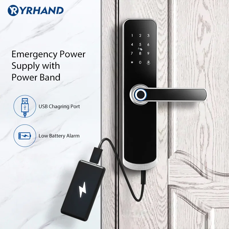 Bluetooth Fingerprint Door Lock TT Lock App Code Card Key Touch Screen Smart Door Lock Security Digital Electronic Lock For Home