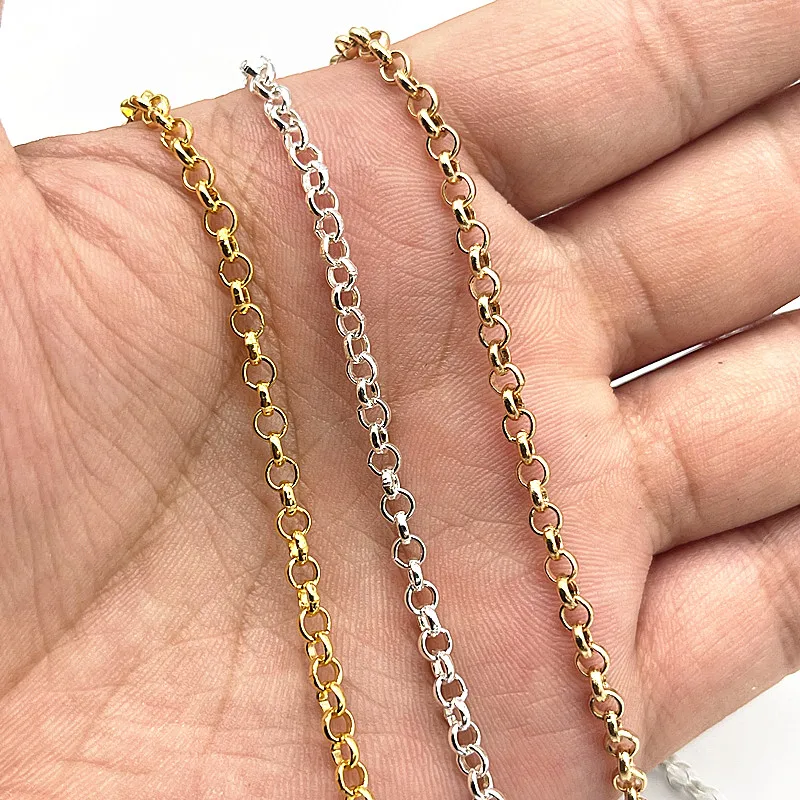 2yards Golded/silvered/Bronze Plated Necklace Chain for Jewelry Making Findings DIY Necklace Chains Materials Handmade