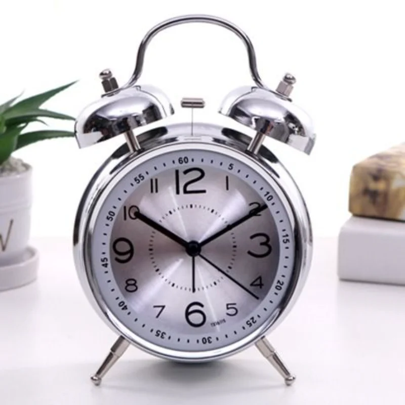 

Metal Alarm Clock Student Luminous Mute Creative Simple Bedside Clock