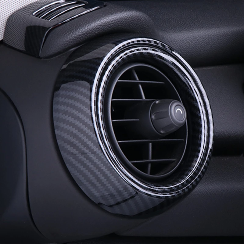 Car Air Vent Ring Outlet Cover Case Carbon Fiber Shell Housing Sticker Decor For Mini Cooper One S JCW F55 F56 F57 Accessories