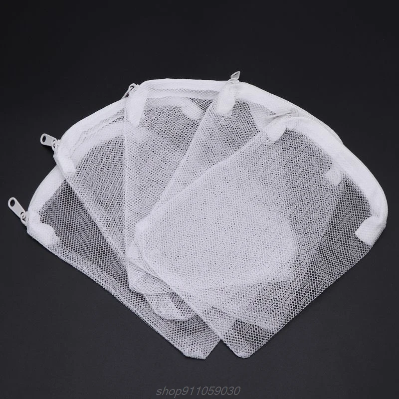 5 Pcs/Set Aquarium Filter Bag Fish Mesh Bag Zipper Net Pond For Bio Ball Active Carbon Isolation Storage J15 21 Dropship