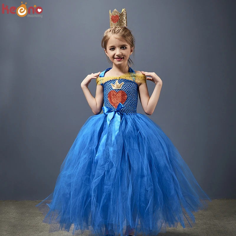 Evie Descendants inspired Coronation Girls Tutu Dress Kids Halloween Birthday Party Fancy Gown Costume Evil Queen Clothing