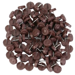 100 PCS Chair Table Furniture Leg Bottom Feet Plastic Pads Glides Skid Nail Wood Floor Furniture Protector Noise Killer