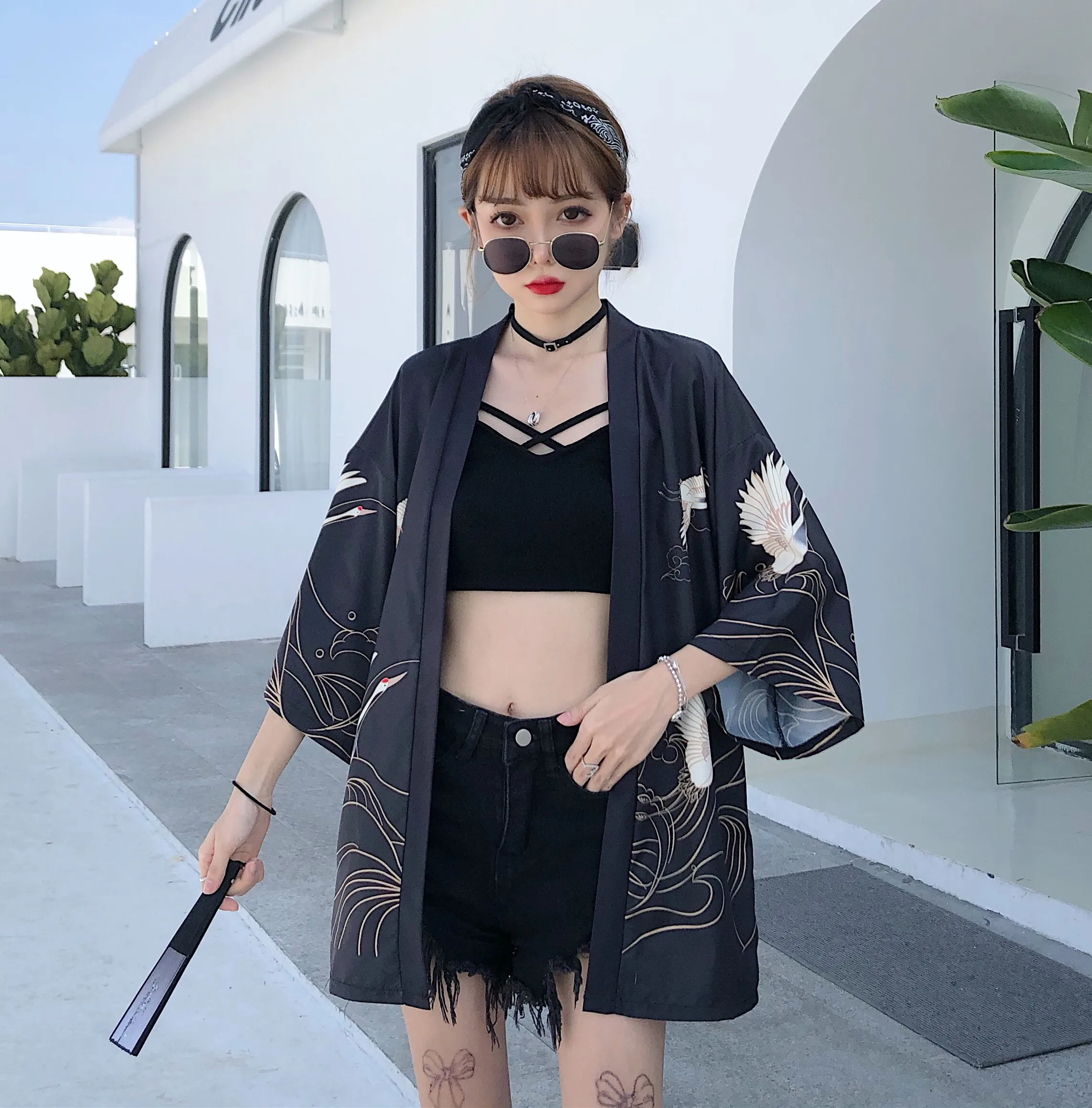 2020 New Yukata Sun-proof Coat Japanese Summer Kimono Mujer Chiffon Cardigan Woman Man Loose Thin Outer Garment