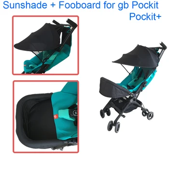 Baby Stroller Acessórios, Estender Foot Board e Sun Shade para Goodbaby Pockit Plus GB, não para todos City City