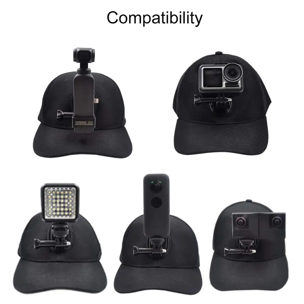 Baseball Sunshade Hat Cap with Quick Release Buckle Mount for GoPro Hero 8/7/6/5/4/DJI OSMO Action/Pocket/Insta360 one X Cameras