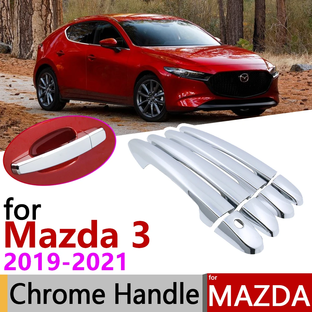 

for Mazda 3 MK4 BP 2019~2021 Luxurious Chrome Exterior Door Handle Cover Car Accessories Stickers Trim Set of 4Door 2020
