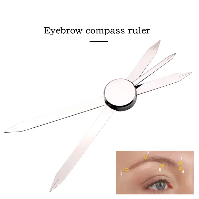 Three-point Positioning Compass Eyebrow Mapping Ruler Stainless Steel Microblading Tattoo Makeup Measure Golden Ratio Brow Tool