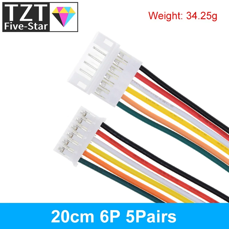 10 Stück 5 Paar Micro JST PH 2.0 2P 3P 4P 5P 6PIN Stecker-Buchsen-Verbinder mit Kabeln 20CM+20CM für Arduino MP3 – Detail 15