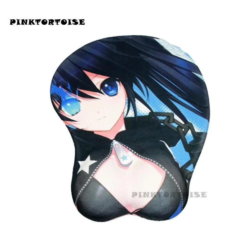 PINKTORTOISE anime Black Rock Shooter Soft Silicon 3D chest Mouse Pad Ergonomic Mouse Pad Gaming MousePad game playmat