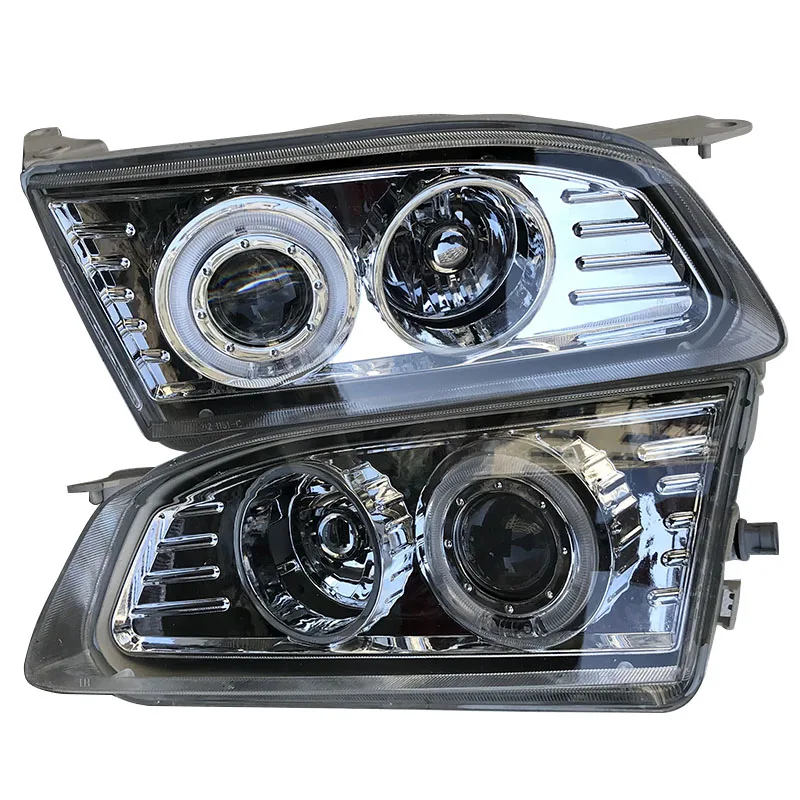 Car LED Modification Headlamp for Toyota Corolla Ae110 White Background Angel Eyes Lens Headlights1996 1997 1998 1999 2pcs