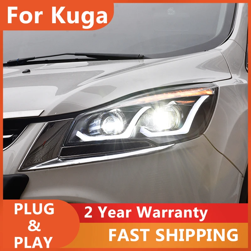 

Head Lamp For Ford Kuga Escape 2013-2016 Headlights DRL Turn Signal Low High Beam Projector Lens