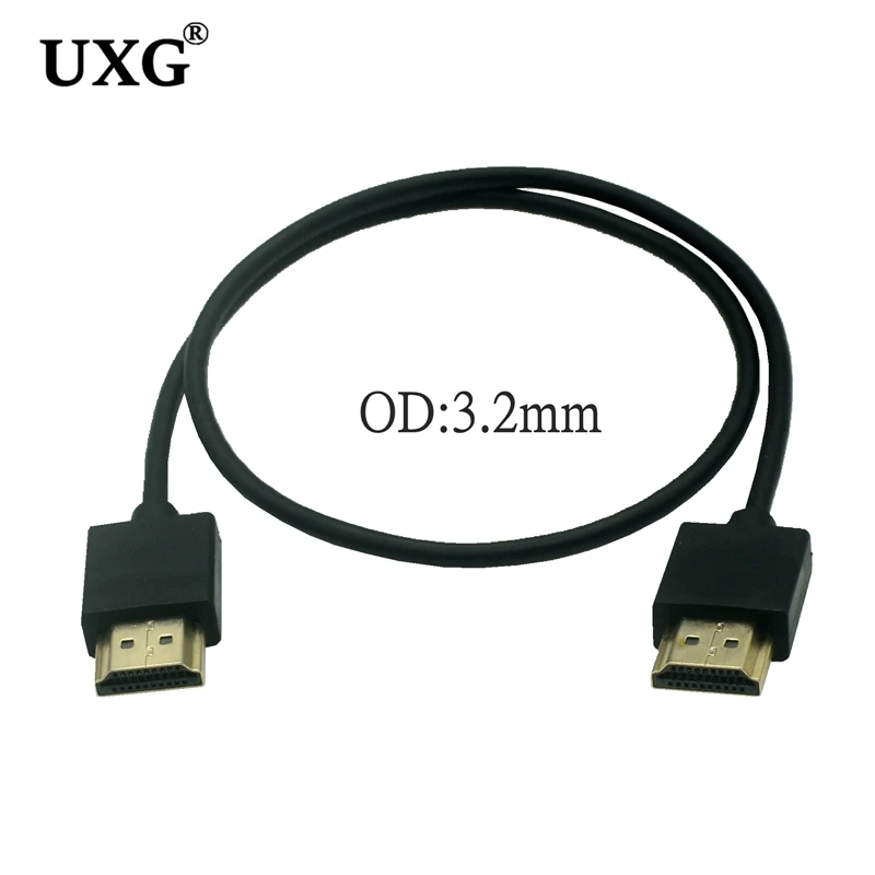 OD 3.2mm Super miękki, kompatybilny z HDMI 2.0V męski do HDTV, cienki kabel 4K * 2K HD lekki przenośny 0.3M 0.5M 1M 1.5M 2M 3M