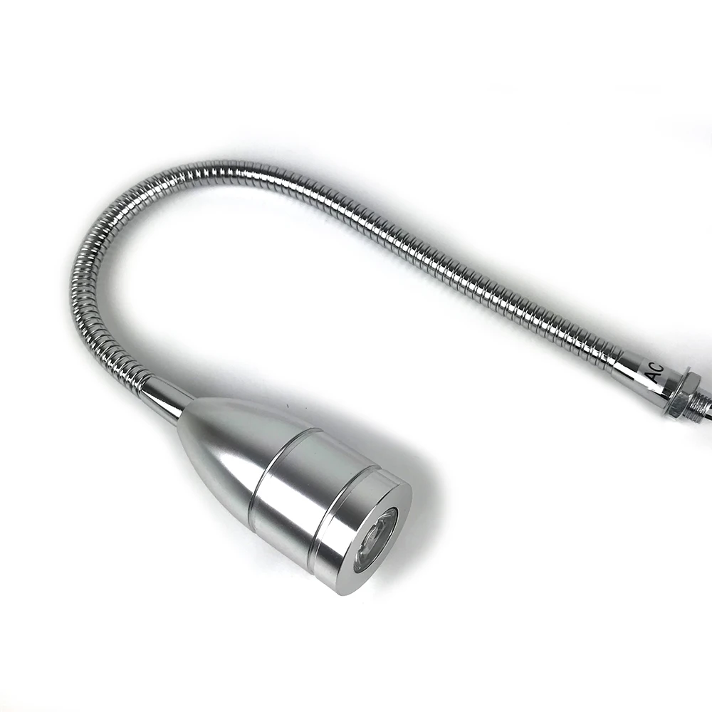 1W 3W AC 12V 24V 220V LED Lampka narzędziowa Elastyczna 30cm LED Lampa robocza warsztatowa Srebrna do maszyn CNC Spawarka do obróbki maszynowej