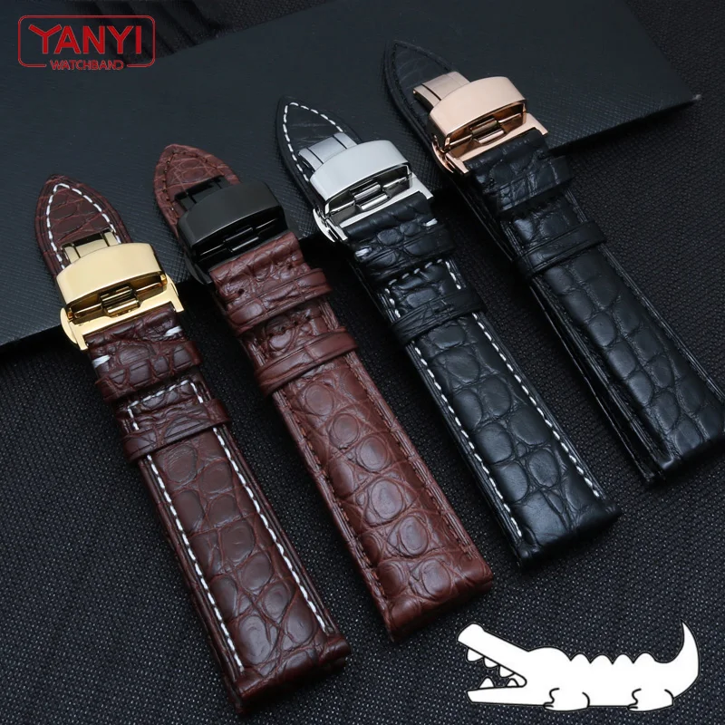 Alligator Leather Watchband 18mm 20mm 21 22mm Genuine leather bracelet high-grade watch band handmade strap watches accessories