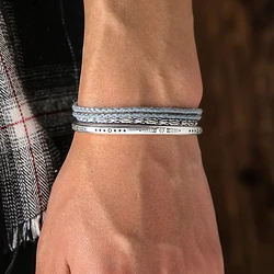 2025 Tibetan Handmade Weave Tassel Knots Thread Rope Bracelet Simplicity Cuff Bangle & Bracelet Ethnic Jewelry Set Dropshiping