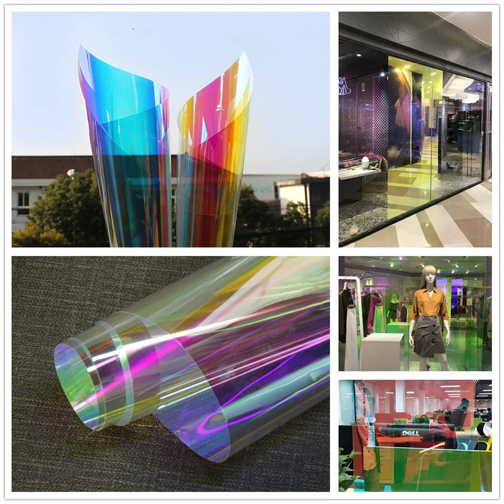 Sunice Chameleon Rainbow Solar Tint Film Home Building Window Vinyl Film DIY Design Sticker Decals Heat Insulation Vinyl