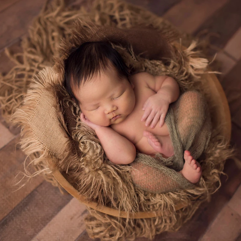 

Burlap Newborn Photography Prop Blanket Baby Posing Fabric Backdrop Baby Photo Prop Natural Burlap Jute Net