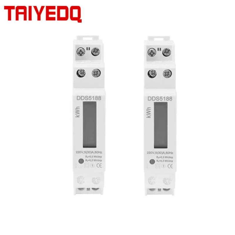 1PC KWH energy meter 5(32)A 20A LCD digital Power Consumption Watt meters AC220V Watt hour din rail energy meter single phase