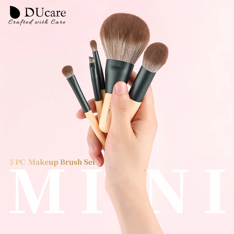 DUcare 5PCS Makeup Brushes Set Cosmetic Powder Eye Shadow Foundation Blush Blending Beauty Make Up Kabuki Brush Tools Maquiagem