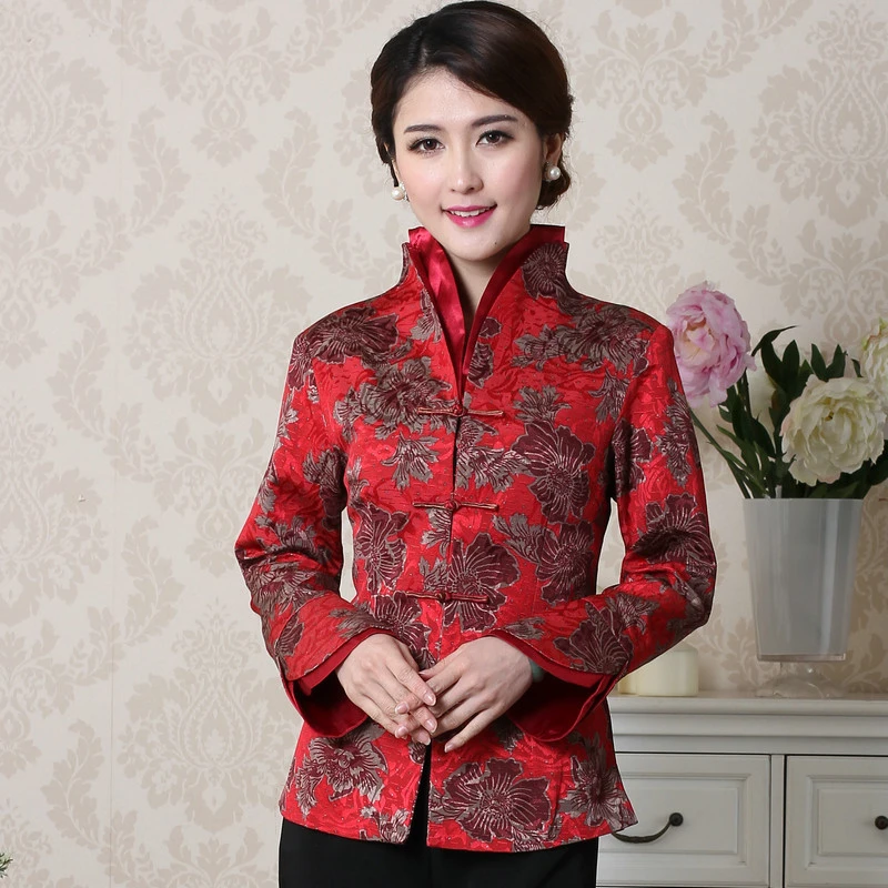 

Middle-aged and elderly Chinese jacket Tang suit jacket women long-sleeved Chinese cheongsam tops Hanfu mother clothes women