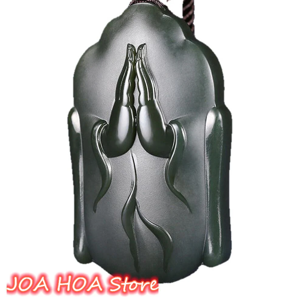 

Natural Hetian Qing Jade Pendant Perfect Chain Jewelry Exquisite Double Sided Hand Carved Necklace