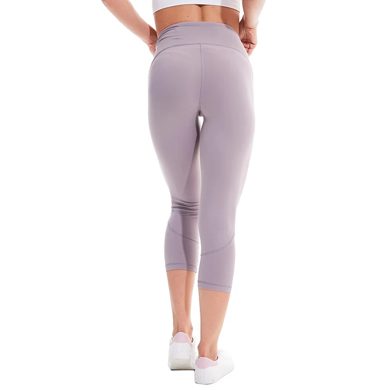 LUKITAS Yoga Pants High Waist Elasticity Quick Dry Athletic Leggings Women Running Gym Female Fitness Nylon Calf Length Pants