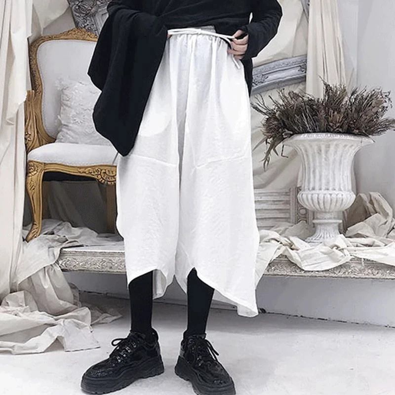 

Men's Wide-Leg Pants Summer New Personality Fashion Hip Hop Street Performance Hair Stylist Super Loose Oversized Pants