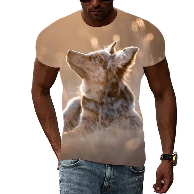 Summer Men Cool Animal Wolf graphic t shirts Casual Fashion Personality Print short sleeve t-shirts Hip Hop Harajuku T-shirt Top