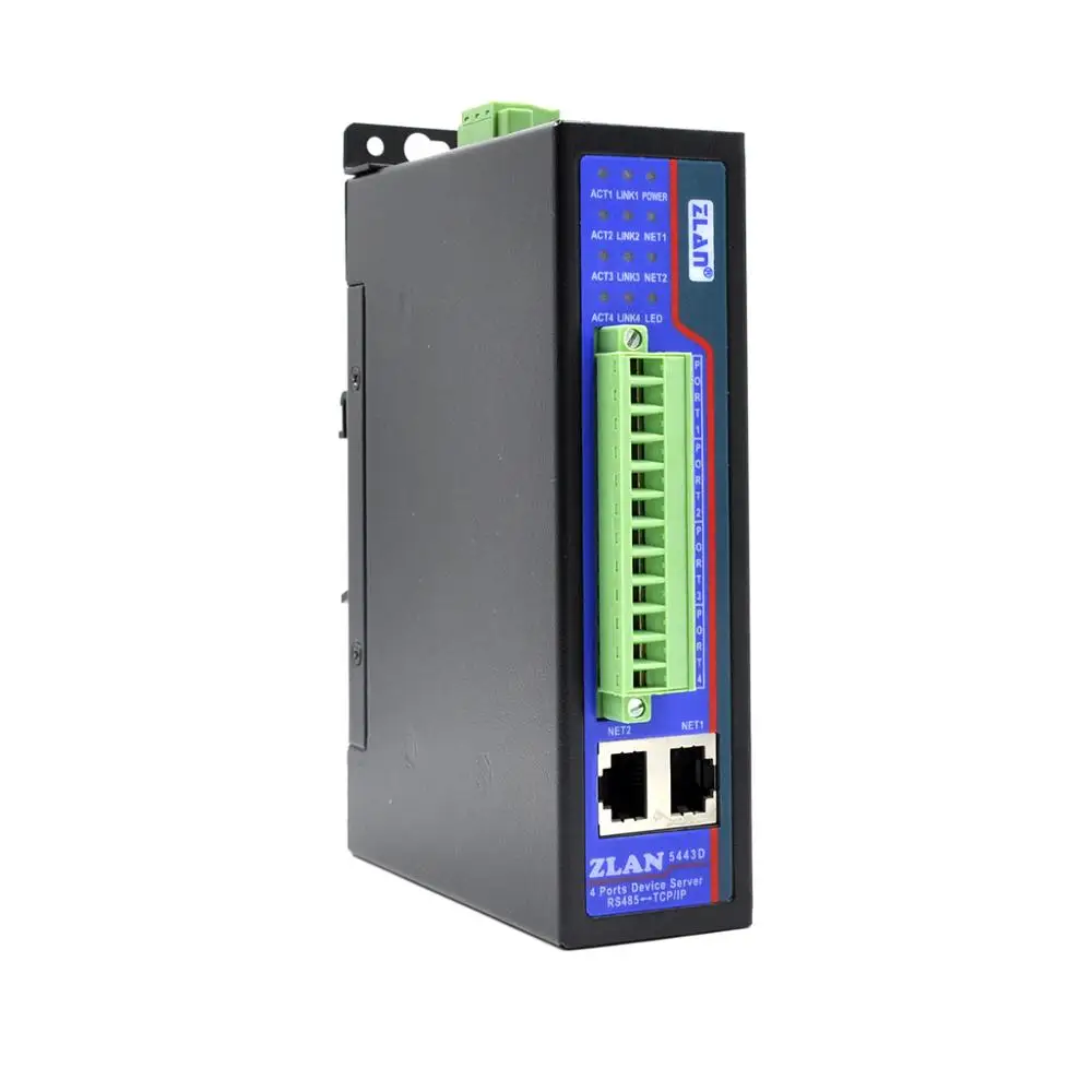 

4 port Isolating RS485 to Ethernet TCPIP Converter Modbus RTU TCP Gateway DIN-rail Serial device server ZLAN5443D