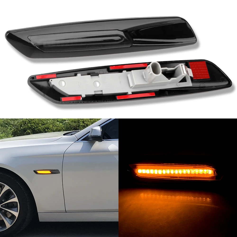 لا وامض 12 فولت سيارة بدوره إشارة مصابيح الجانب ماركر أضواء LED اكسسوارات لسيارات BMW Serie 1 3 5 E90 E60 E87 E83 E91 E92 E93 X1 X3