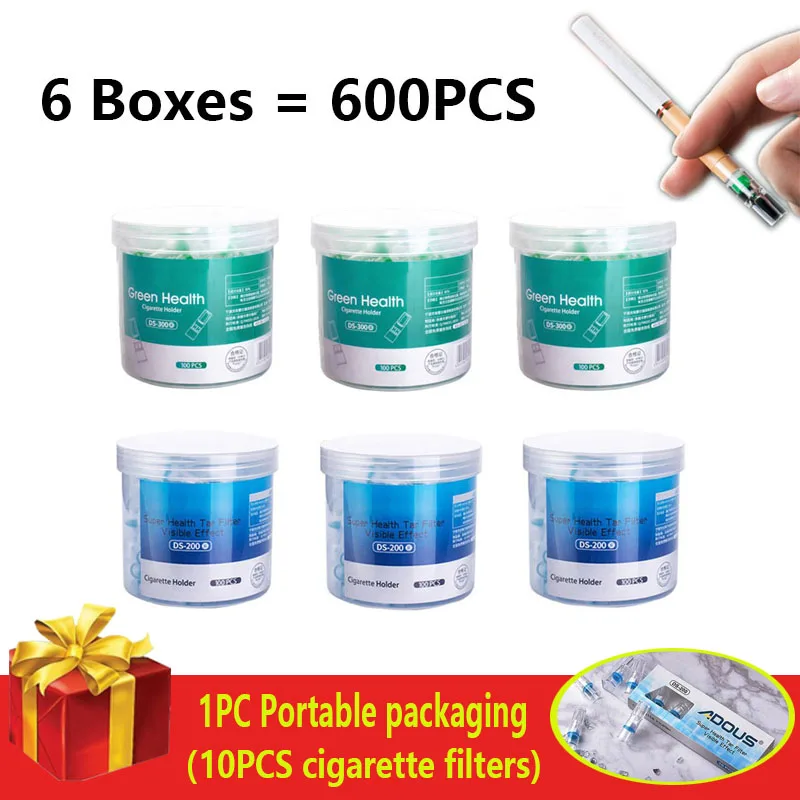 600pcs Set Disposable Smoking Filter Pipe Cigarettes Filters Holder Reduce Tar Cleaning Smoking Accessories Gardget Gift For Men