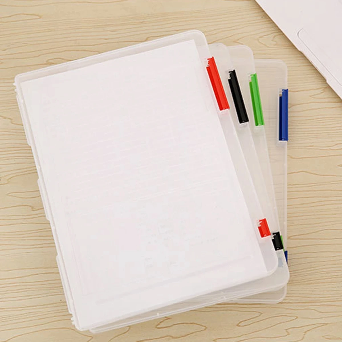 A4 Transparent Storage Box Plastic Document Paper File Filling Case Office Organizer Student Stationery School Office Supplies