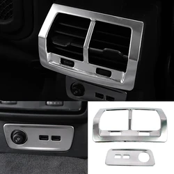 For Audi Q3 F3 2019 2020 Accesorios Car armrest Box Rear Air Conditioner Outlet Frame Cover Trim Interior Mouldings USB Panel