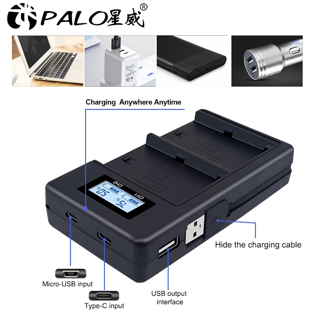 LP-E6N LPE6 LP-E6 E6N Battery Charger For Canon EOS Canon EOS 5DS R 5D Mark II 5D Mark III 6D 7D 70D 80D 60D Charger LP-E6