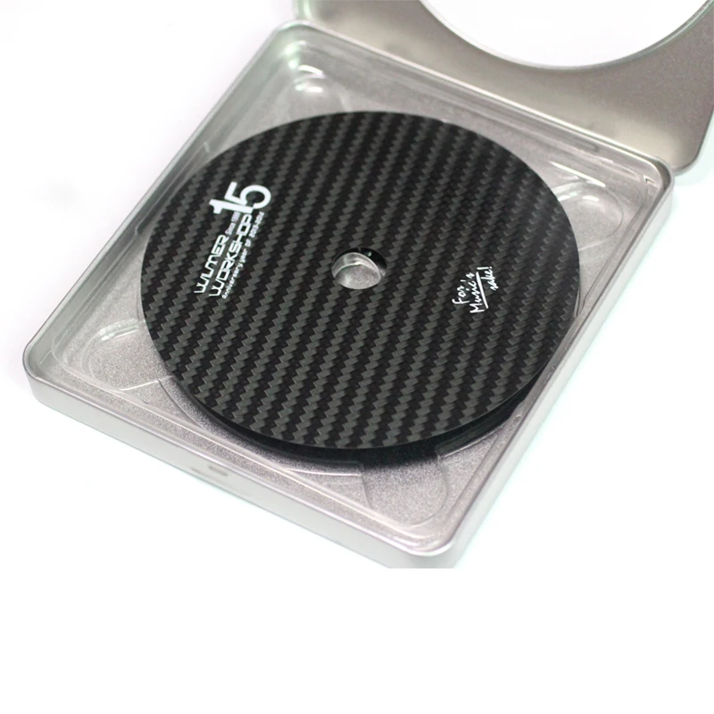 Alfombrilla de disco de cinta de CD de fibra de carbono de remolque pequeño 3K, almohadilla de sintonización, tocadiscos de Audio HiFi, amortiguador antichoque, absorción de vibración
