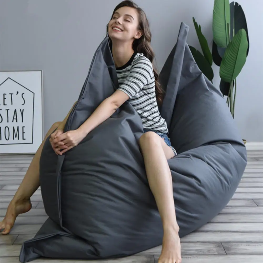 Square BeanBag Sofa Cover Chairs without Filler Waterproof Lounger Seat Bean Bag Puff Couch Tatami Living Room Furniture