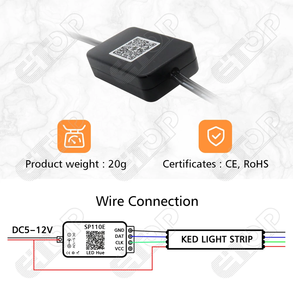 وحدة تحكم APP SP110e مقاومة للماء RGB تحكم بلوتوث بالألوان الكاملة مع موصل XConnect/Raywu