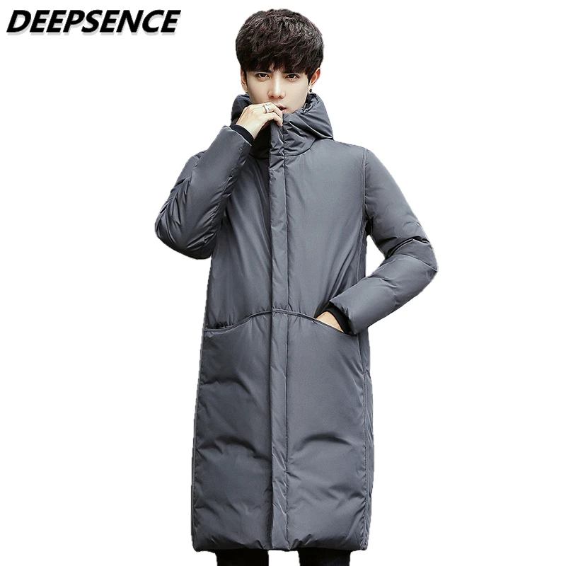 Men\'s Winter Down Jacket Windproof Warm Fashion Korean Hooded Puffer Coat Parkas Men Casual Streetwear Mid-Length Down jackets