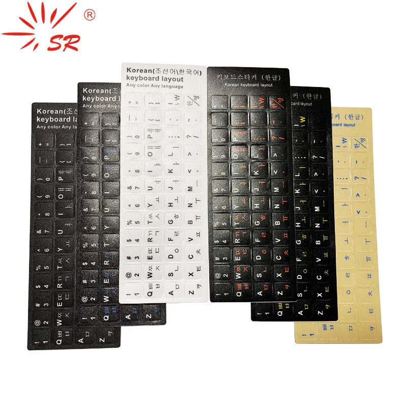 SR koreański 3 sztuk/partia matowy standardowy wodoodporny układ naklejek na klawiaturę z literami alfabetu na akcesoria do laptopów 10-17