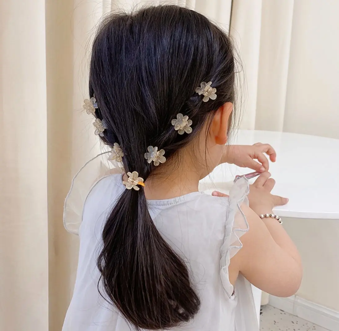 1pc Women Girls Kids Small Braiding Tool Hairpin Crab Styling Hair Clip Acrylic Mini Barrettes Flower Claw