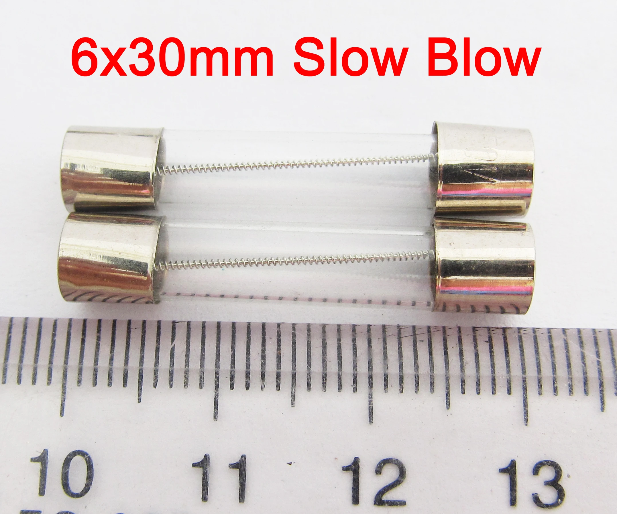 10pcs 6x30 Slow Blow Glass Fuse 6mm x 30mm 250V Slow Blow T0.25A-T15A