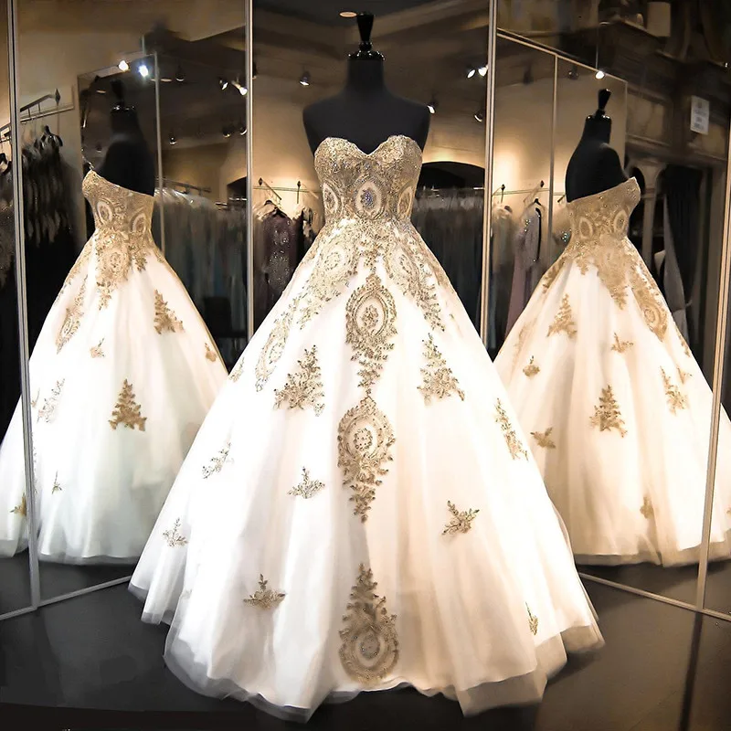 Trắng Bầu Quinceanera Áo Người Yêu Hứa Debutante Mười Sáu 15 Sweet 16 Đầm Vestidos De 15 Anos