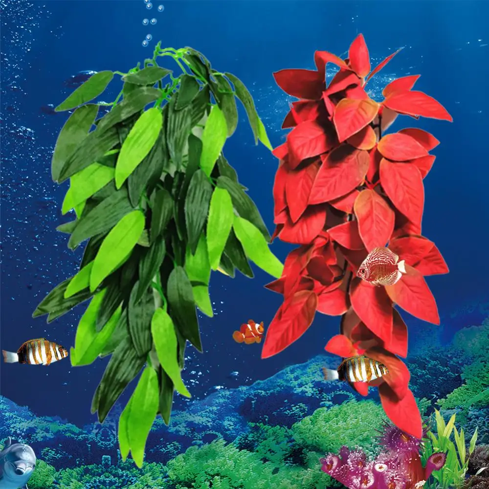 Artificial Aquatic Plants Hanging Leaves Rattan Fish Tank Decoration Aquarium Plants Underwater Aquatic Plants Ornamental Decora