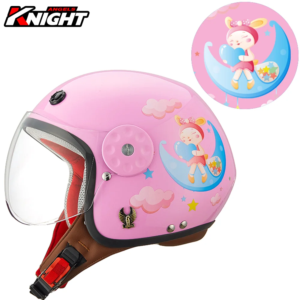 Blue Children Helmet Casco Moto Motorcycle Helmet Four Seasons Breathable Biker Motorbike Kids Open Face Helmet Motocross Child