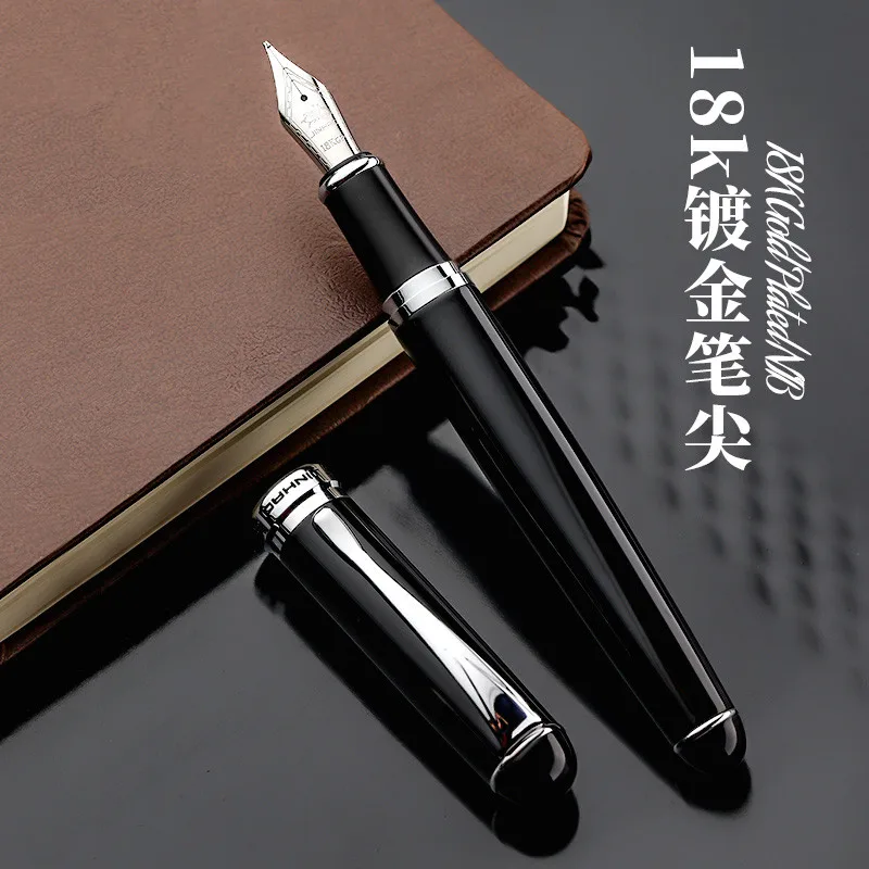 

Jinhao 750 Black Fountain Pens High Quality Nib luxury Ink Pen Business Office High end student Gift Feather Pen