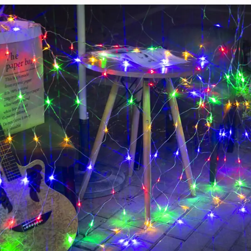 

2M*2M 144LEDs Curtain Net Lights LED web light mesh fairy lights Christmas/ Xmas/Wedding party tree decoration-4 colors optional